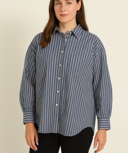 Navy & White Stripe Oversized Shirt